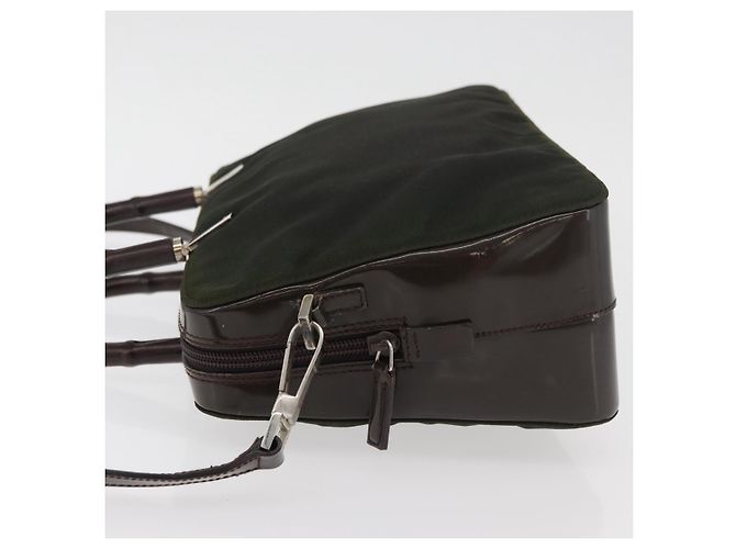 Borsa a mano in nylon Gucci Bamboo 2 vie verde argento autentica hk3678 - vista 4