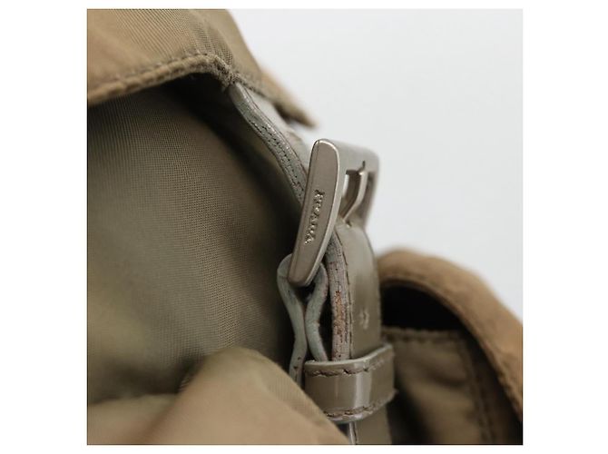 PRADA Backpack Nylon Khaki Silver Auth YKZ1086 Silvery - view 10