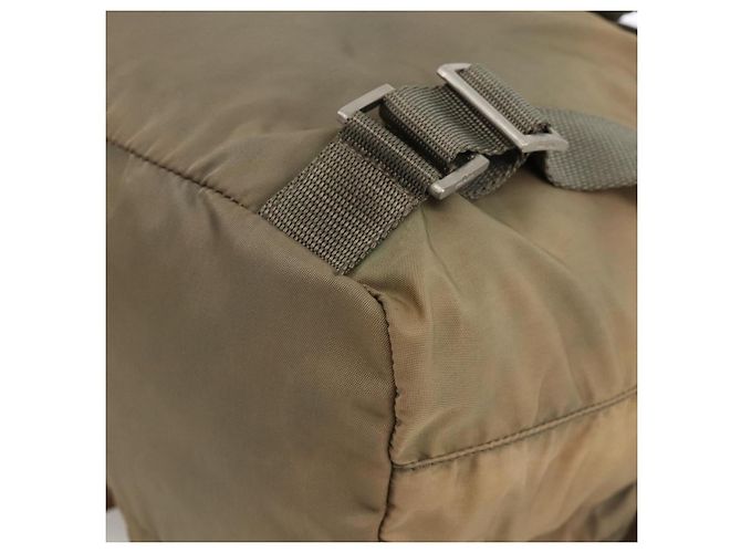 PRADA Backpack Nylon Khaki Silver Auth YKZ1086 Silvery - view 17