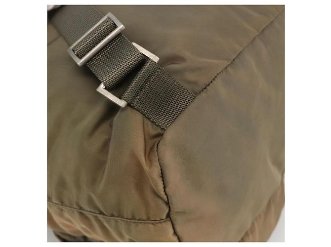 PRADA Backpack Nylon Khaki Silver Auth YKZ1086 Silvery - view 18
