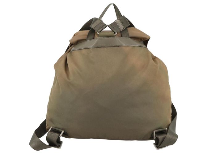 PRADA Backpack Nylon Khaki Silver Auth YKZ1086 Silvery - view 2