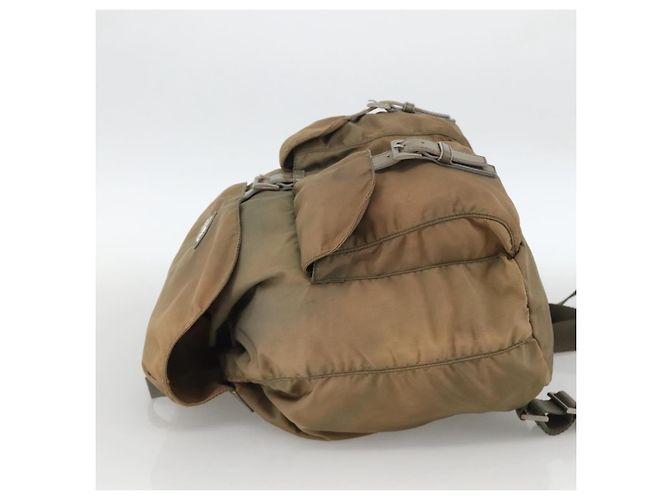 PRADA Backpack Nylon Khaki Silver Auth YKZ1086 Silvery - view 3