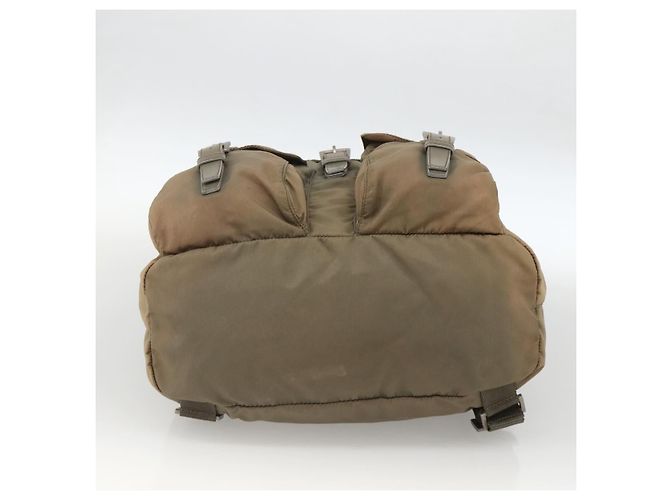 PRADA Backpack Nylon Khaki Silver Auth YKZ1086 Silvery - view 5