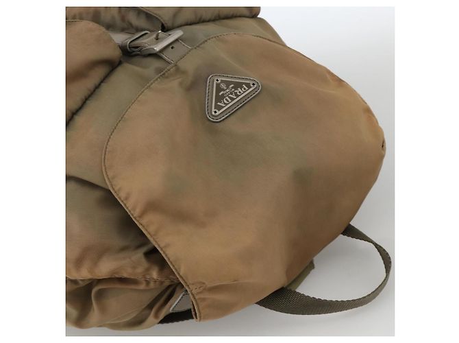 PRADA Backpack Nylon Khaki Silver Auth YKZ1086 Silvery - view 6