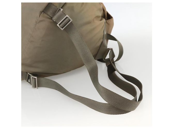 PRADA Backpack Nylon Khaki Silver Auth YKZ1086 Silvery - view 8