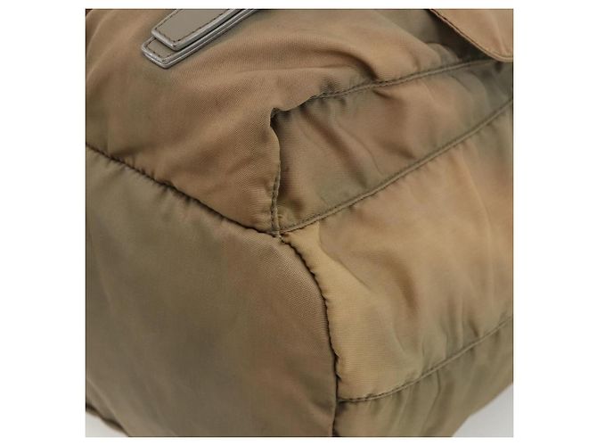 PRADA Backpack Nylon Khaki Silver Auth YKZ1086 Silvery - view 9