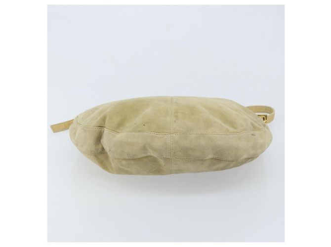Borsa a Spalla FENDI Mamma Baguette in Camoscio Beige Oro Auth ARZ775 D'oro - vista 5