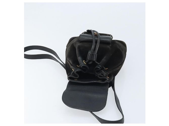 Bamboo Zaino in Bambù GUCCI Camoscio Nero Oro 003 1956 0030 Auth th6639 D'oro - vista 10