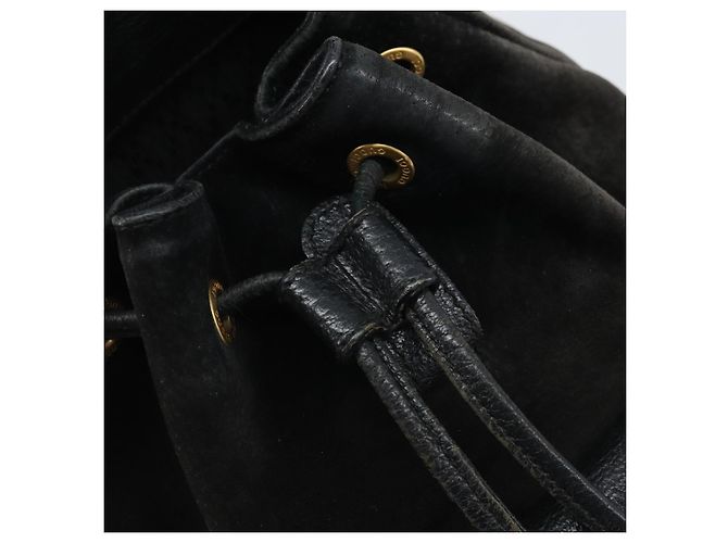 Bamboo Zaino in Bambù GUCCI Camoscio Nero Oro 003 1956 0030 Auth th6639 D'oro - vista 20
