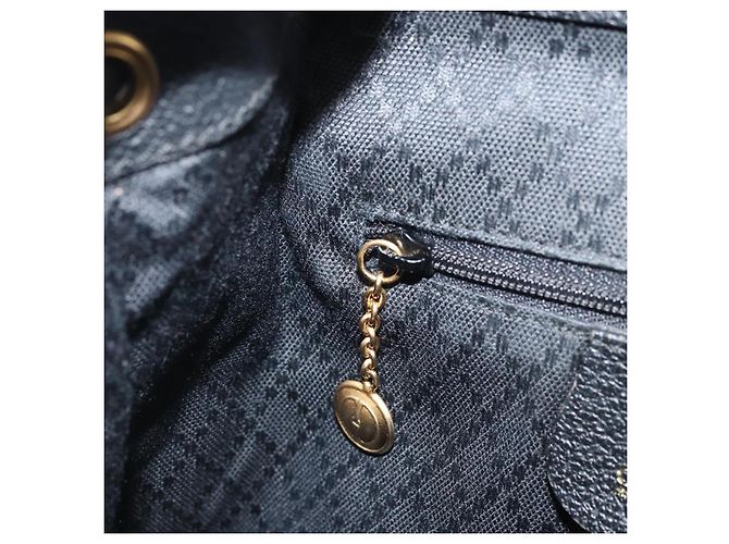Bamboo Zaino in Bambù GUCCI Camoscio Nero Oro 003 1956 0030 Auth th6639 D'oro - vista 25