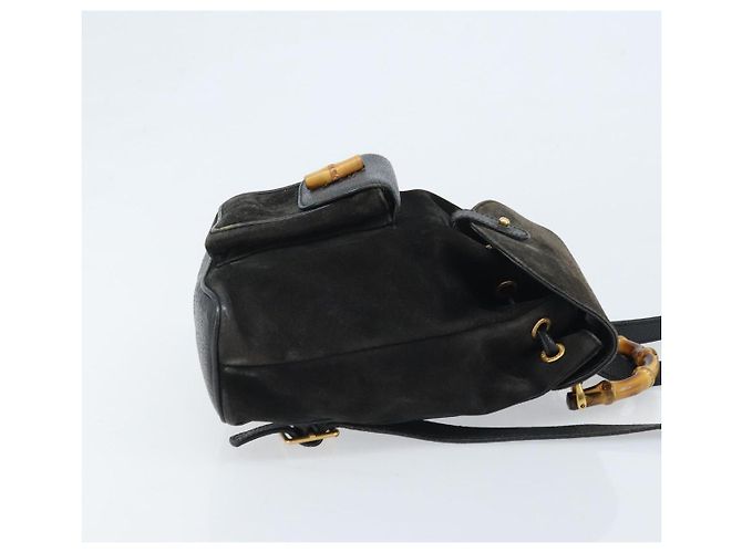 Bamboo Zaino in Bambù GUCCI Camoscio Nero Oro 003 1956 0030 Auth th6639 D'oro - vista 3