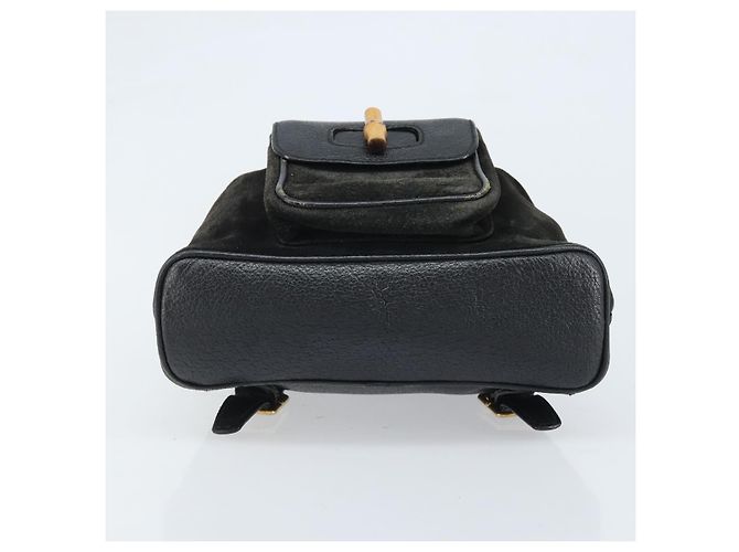Bamboo Zaino in Bambù GUCCI Camoscio Nero Oro 003 1956 0030 Auth th6639 D'oro - vista 5