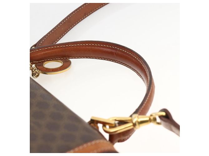Céline Borsa a mano in tela Macadam CELINE in pelle PVC 2 in 1 marrone oro Auth YKZ459 D'oro - vista 14