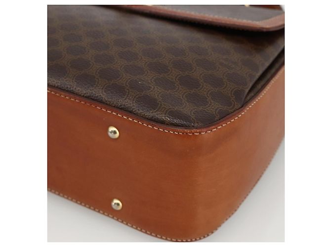 Céline Borsa a mano in tela Macadam CELINE in pelle PVC 2 in 1 marrone oro Auth YKZ459 D'oro - vista 16