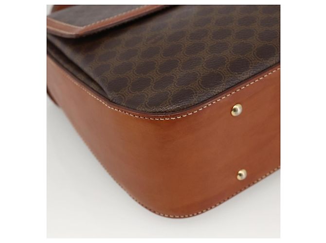 Céline Borsa a mano in tela Macadam CELINE in pelle PVC 2 in 1 marrone oro Auth YKZ459 D'oro - vista 17