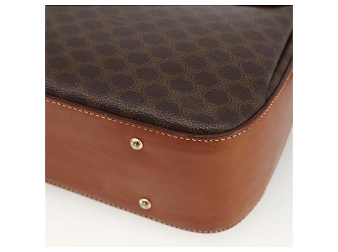 Céline Borsa a mano in tela Macadam CELINE in pelle PVC 2 in 1 marrone oro Auth YKZ459 D'oro - vista 18
