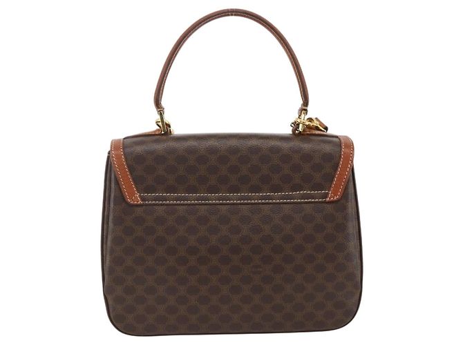 Céline Borsa a mano in tela Macadam CELINE in pelle PVC 2 in 1 marrone oro Auth YKZ459 D'oro - vista 2