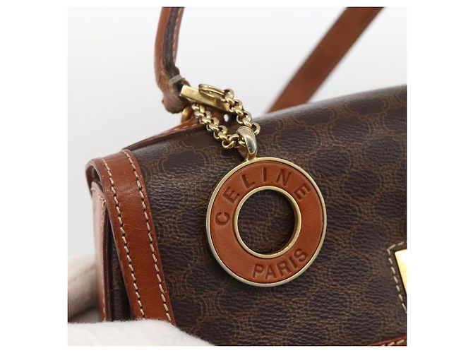 Céline Borsa a mano in tela Macadam CELINE in pelle PVC 2 in 1 marrone oro Auth YKZ459 D'oro - vista 20
