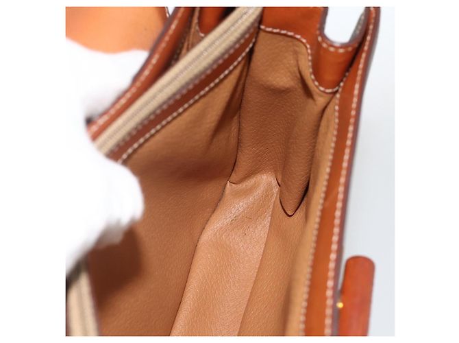 Céline Borsa a mano in tela Macadam CELINE in pelle PVC 2 in 1 marrone oro Auth YKZ459 D'oro - vista 22