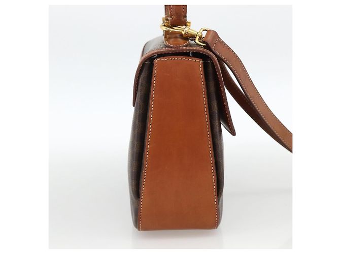 Céline Borsa a mano in tela Macadam CELINE in pelle PVC 2 in 1 marrone oro Auth YKZ459 D'oro - vista 3