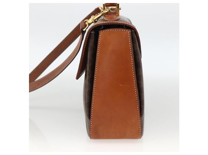 Céline Borsa a mano in tela Macadam CELINE in pelle PVC 2 in 1 marrone oro Auth YKZ459 D'oro - vista 4