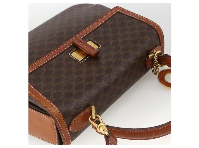 Céline Borsa a mano in tela Macadam CELINE in pelle PVC 2 in 1 marrone oro Auth YKZ459 D'oro - vista 6