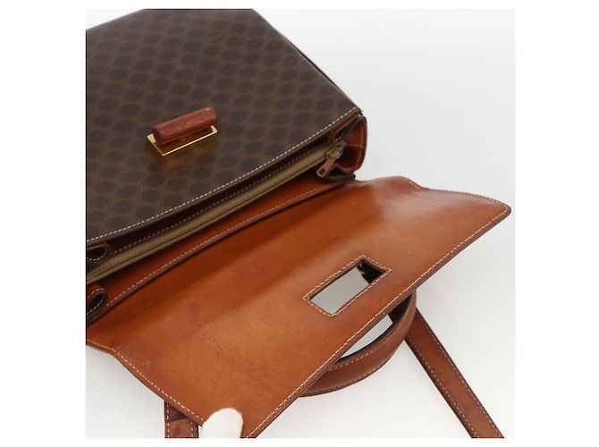 Céline Borsa a mano in tela Macadam CELINE in pelle PVC 2 in 1 marrone oro Auth YKZ459 D'oro - vista 9