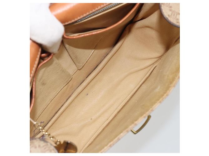 Céline Borsa a Spalla in Tela Macadam CELINE PVC Beige Oro Auth YKZ1474 D'oro - vista 10