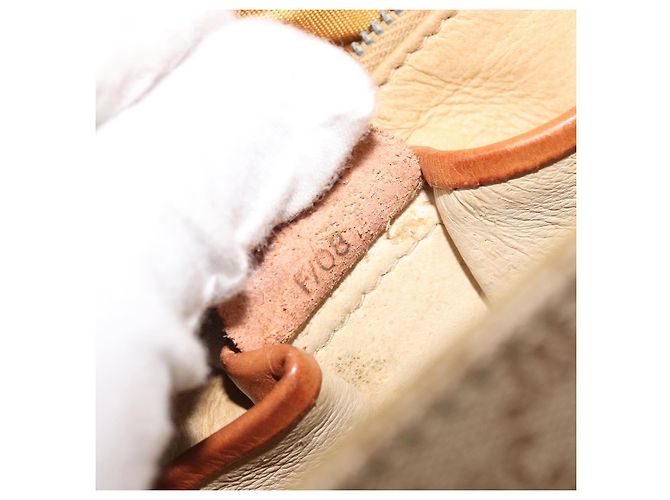 Céline Borsa a Spalla in Tela Macadam CELINE PVC Beige Oro Auth YKZ1474 D'oro - vista 12