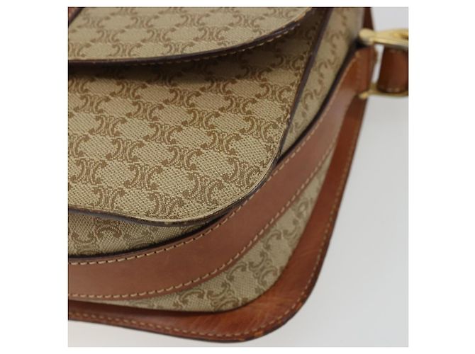 Céline Borsa a Spalla in Tela Macadam CELINE PVC Beige Oro Auth YKZ1474 D'oro - vista 14