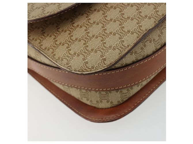 Céline Borsa a Spalla in Tela Macadam CELINE PVC Beige Oro Auth YKZ1474 D'oro - vista 15