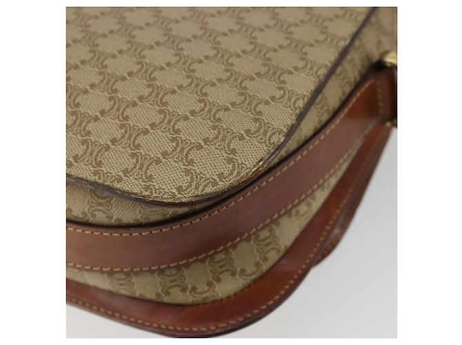 Céline Borsa a Spalla in Tela Macadam CELINE PVC Beige Oro Auth YKZ1474 D'oro - vista 16