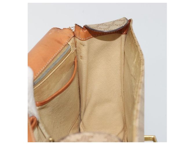 Céline Borsa a Spalla in Tela Macadam CELINE PVC Beige Oro Auth YKZ1474 D'oro - vista 20