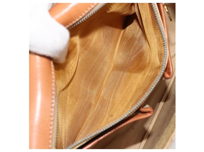 Céline Borsa a Spalla in Tela Macadam CELINE PVC Beige Oro Auth YKZ1474 D'oro - vista 23