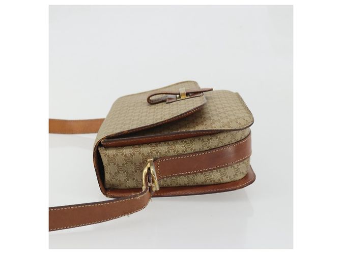 Céline Borsa a Spalla in Tela Macadam CELINE PVC Beige Oro Auth YKZ1474 D'oro - vista 4