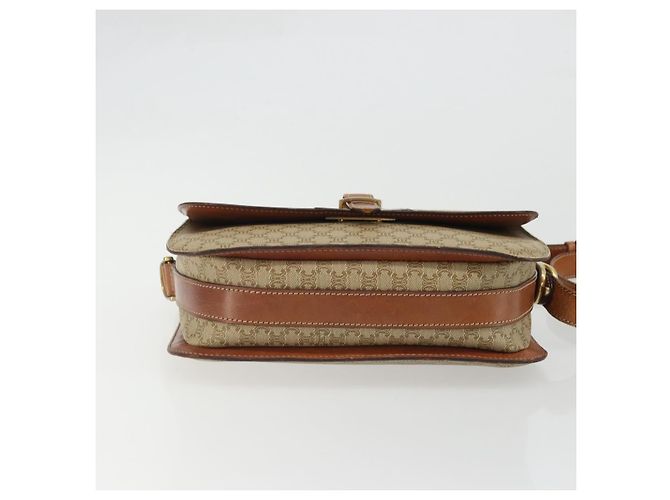 Céline Borsa a Spalla in Tela Macadam CELINE PVC Beige Oro Auth YKZ1474 D'oro - vista 5