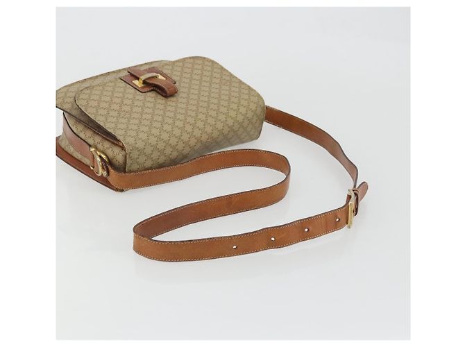 Céline Borsa a Spalla in Tela Macadam CELINE PVC Beige Oro Auth YKZ1474 D'oro - vista 7