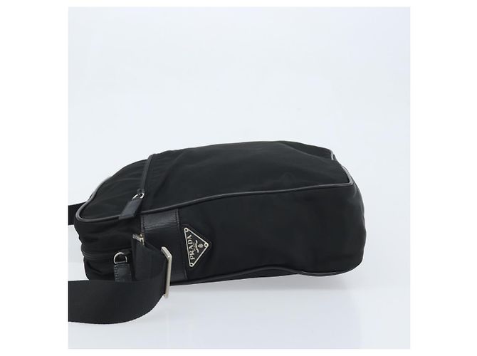 Borsa a Spalla PRADA in Nylon Nero Argento Autentica gh2029 - vista 4