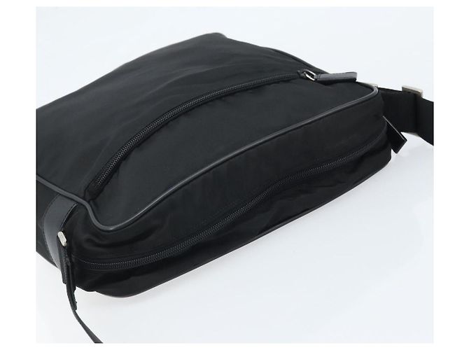 Borsa a Spalla PRADA in Nylon Nero Argento Autentica gh2029 - vista 6