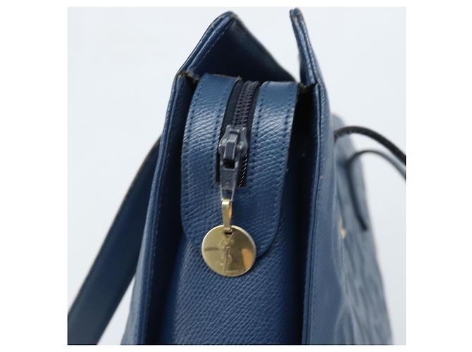 Saint Laurent Borsa Tote in Pelle Blu Oro Auth YKZ120 D'oro - vista 10