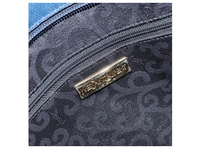 Saint Laurent Borsa Tote in Pelle Blu Oro Auth YKZ120 D'oro - vista 11
