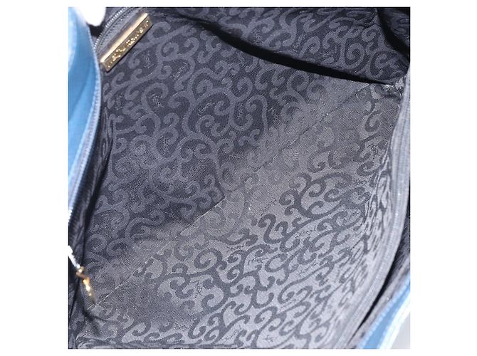 Saint Laurent Borsa Tote in Pelle Blu Oro Auth YKZ120 D'oro - vista 12