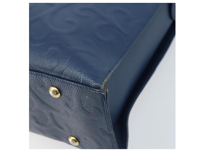 Saint Laurent Borsa Tote in Pelle Blu Oro Auth YKZ120 D'oro - vista 15