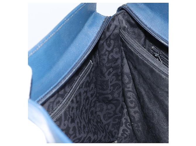 Saint Laurent Borsa Tote in Pelle Blu Oro Auth YKZ120 D'oro - vista 18