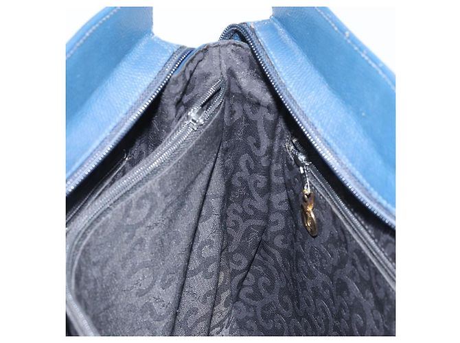 Saint Laurent Borsa Tote in Pelle Blu Oro Auth YKZ120 D'oro - vista 19