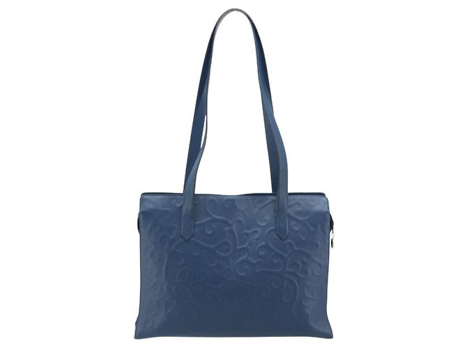 Saint Laurent Borsa Tote in Pelle Blu Oro Auth YKZ120 D'oro - vista 2