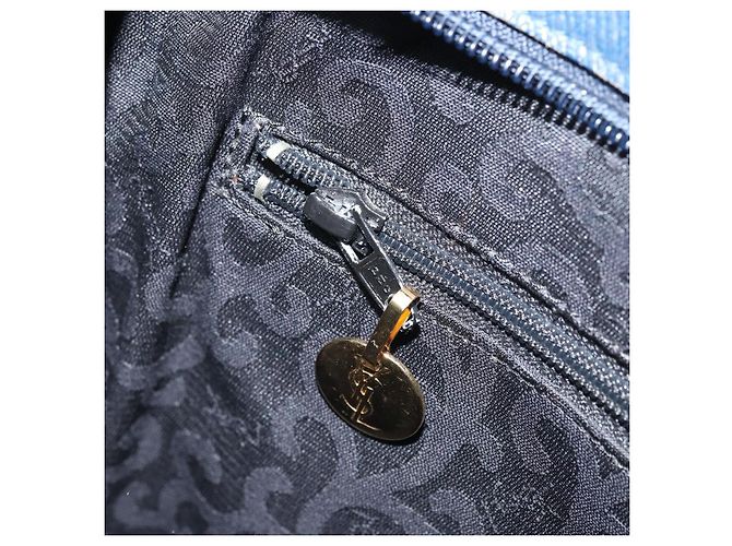 Saint Laurent Borsa Tote in Pelle Blu Oro Auth YKZ120 D'oro - vista 20