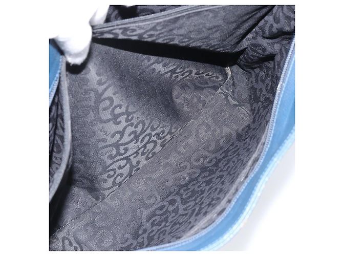 Saint Laurent Borsa Tote in Pelle Blu Oro Auth YKZ120 D'oro - vista 24