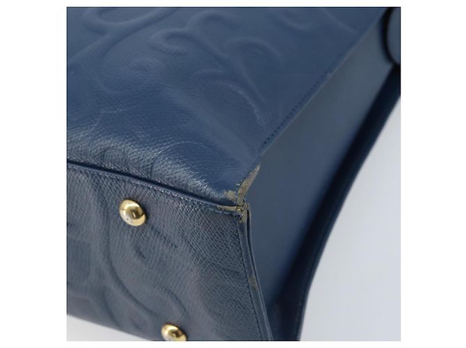 Saint Laurent Borsa Tote in Pelle Blu Oro Auth YKZ120 D'oro - vista 9
