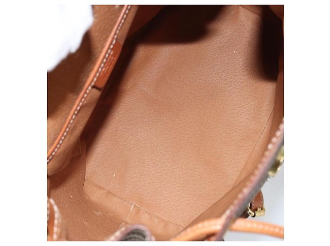 Céline CELINE Macadam Canvas Backpack PVC Leather Brown Gold Auth gh1897 Golden - view 11